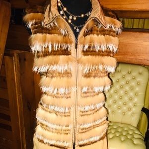 NWOT mink & fox fur front over nylon vest.